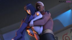 3d a_(naruto) animated black_footwear black_hair black_legwear blunt_bangs boots boruto:_naruto_next_generations clothed_sex dark-skinned_male dark_skin hetero hyuuga_hinata interior naruto_(classic) naruto_(series) penis pussy reverse_suspended_congress rouge_nine sex sex_from_behind testicles thighhighs uncensored vaginal video