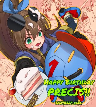 Rule 34 | 2girls, 3boys, :d, ashton anchors, blush, brown hair, cake, claude c. kenny, eyewear on head, food, fork, gloves, green eyes, hat, highres, leon geeste, long hair, mayashtale, multiple boys, multiple girls, open mouth, pantyhose, ponytail, precis neumann, rena lanford, robot, skirt, smile, star ocean, star ocean: the second story, torn clothes, torn pantyhose