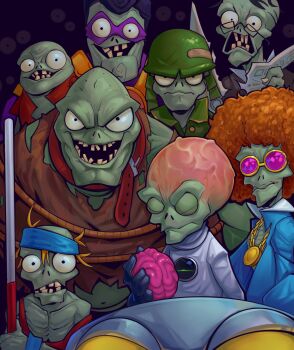 6+boys absurdres angry brain chain closed_eyes comic_panel_redraw crazy_smile dancing_zombie_(plants_vs._zombies) derivative_work disembodied_eye dr._zomboss_(plants_vs._zombies) foot_soldier_zombie_(plants_vs._zombies) frown gargantuar_(plants_vs._zombies) glasses gold_chain highres holding holding_brain holding_newspaper imp_(plants_vs._zombies) invincible_(series) meme multiple_boys newspaper newspaper_zombie_(plants_vs._zombies) plants_vs._zombies plants_vs._zombies:_garden_warfare plants_vs._zombies:_garden_warfare_2 pole_vaulting_zombie_(plants_vs._zombies) smile soldier super_brainz vi99i8 viltrumite_group_shot_(meme) zombie zombot_(plants_vs._zombies)