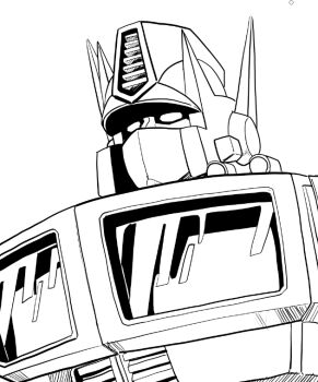 1980s_(style) 1boy autobot greyscale kamishima_kanon machine machinery mecha monochrome no_humans oldschool optimus_prime retro_artstyle robot science_fiction transformers transformers:_generation_1 windshield