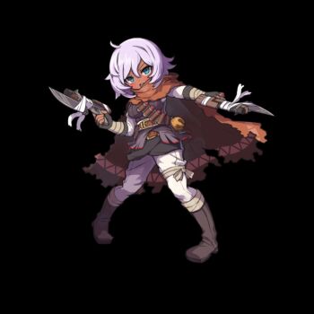 1girl ahoge bandaged_arm bandages belt black_background blush bob_cut boots breasts brown_belt brown_cloak cloak dark-skinned_female dark_skin dual_wielding fingerless_gloves full_body gloves grey_boots grey_gloves grey_jacket gun hair_between_eyes highres holding holding_gun holding_weapon jacket large_breasts long_sleeves merc_storia merc_storia_art_team official_art open_mouth pants rafika_(merc_storia) shirt simple_background sleeveless sleeveless_jacket solo standing tachi-e teeth upper_teeth_only v-shaped_eyebrows weapon white_hair white_pants white_shirt