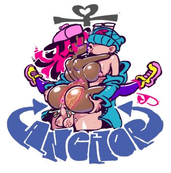 1boy 1girl :o anus ass baseball_cap bouncing_breasts breasts breasts_out carrying carrying_person cervix character_request dark-skinned_female dark_skin english_text french_kiss girl_on_top grabbing_another's_ass grabbing_own_ass groping happy_sex hat hetero huge_ass interracial kiss large_breasts large_penis looking_at_another minuspal narrow_waist nipple_stimulation nipples nude open_clothes original panties penis pink_hair pink_panties purple_eyes purple_lips saliva sex simple_background spread_legs standing standing_sex straddling strapless sweat taggi testicles thong tongue tongue_out underwear vaginal wide_hips x-ray