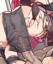 1boy 1girl absurdres animated ass baobhan_sith_(fate) breasts bridal_gauntlets chain chain_leash cleavage covered_anus covered_erect_nipples cum cum_in_pussy fate/grand_order fate_(series) feet harem_outfit hetero highres huge_ass large_breasts leash long_hair looking_at_viewer mouth_veil nail_polish no_shoes open_mouth pelvic_curtain penis pink_hair pointy_ears pole ponytail pussy radishkek see-through_clothes see-through_pelvic_curtain sex sideboob smile soles sound squishsuccubus stirrup_legwear stripper_pole tagme thighs toeless_legwear toenail_polish toenails toes vaginal veil video vilona2d wide_hips winking_(animated)