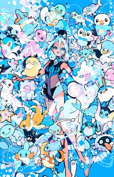 &gt;_&lt; 1girl :d absurdly_detailed_composition absurdres air_bubble bare_arms bare_legs barefoot blue_eyes bubble buizel clamperl closed_mouth commentary crab dewgong english_text fang feet_out_of_frame finizen finneon fish frillish frillish_(female) full-length_zipper full_body gen_1_pokemon gen_2_pokemon gen_3_pokemon gen_4_pokemon gen_5_pokemon gen_7_pokemon gen_9_pokemon hair_between_eyes hatsune_miku heart highres holding holding_poke_ball horsea krabby legendary_pokemon liquid_hair looking_at_viewer luvdisc manaphy mantyke mudkip musical_note mythical_pokemon n79oqc3yja6jlof nintendo one-piece_swimsuit one_eye_closed open_mouth oshawott piplup poke_ball pokemon pokemon_(creature) poliwag primarina project_voltage psyduck quaxly remoraid seahorse shellder smile solo squirtle star_(symbol) staryu swimsuit tan tanline tongue tongue_out totodile triangle_mouth vaporeon vocaloid water water_miku_(project_voltage) wiglett wishiwashi wishiwashi_(solo) wooper xd zipper zipper_pull_tab
