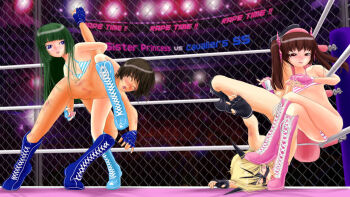 Rule 34 | #13, 2boys, 2girls, anal, anal object insertion, arena, battle, bikini, boots, bottomless, cage, clothed female nude male, clothed on nude, clothes pull, dildo, domination, femdom, fighting, fingerless gloves, foot on head, foot worship, forced, gloves, green hair, handjob, hetero, humiliation, mask, molestation, multiple boys, multiple girls, nude, object insertion, panties, pants, pants pull, penis, public indecency, public nudity, ruka (#13), sakuya (#13), sex toy, sitting, sitting on person, smile, smirk, striped clothes, striped panties, submission, swimsuit, syemi (#13), tagme, tail, uncensored, underwear, undressing, vibrator, wrestling, wrestling ring, yayoi (#13)