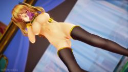 3d animated artist_name ass audible_music blonde_hair breasts cleft_of_venus dancing dracula_(moeoh_ex) highres large_breasts long_hair moeoh_ex navel nipples nude pussy sound source_request thick_thighs thighhighs thighs video willowywicca