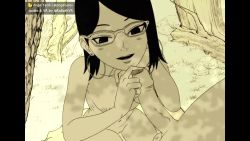 1boy 1girl angelyeah animated bent_over black_eyes black_hair blinking blush boruto:_naruto_next_generations bracelet breasts claw_pose cleft_of_venus clitoris closed_mouth completely_nude dappled_sunlight earrings erection eyelashes fallen_tree fellatio fingering fingernails foreskin foreskin_insertion foreskin_play foreskin_pull forest glasses glowing glowing_eyes grass hand_on_another&#039;s_penis hand_on_penis happy heart heart-shaped_pupils hetero hoop_earrings jewelry lamia_(voice_actor) leaning_forward licking licking_penis lips long_fingernails looking_at_viewer looking_up moaning monochrome naruto_(series) nature naughty_face navel nipples nude open_mouth oral outdoors parted_bangs penis penis_grab petite phimosis pov puffy_nipples pussy ring rock sitting small_breasts smile sound stone sunlight symbol-shaped_pupils teeth testicles tongue tongue_out tongue_under_foreskin tree uchiha_sarada ugoira uncensored v veins veiny_penis video