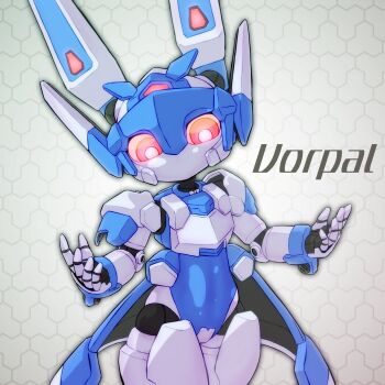 Rule 34 | 1girl, colored sclera, commentary request, fins, head fins, highres, humanoid robot, joints, metal skin, mizuiroi, no mouth, orange sclera, original, red eyes, robot, robot ears, robot girl, robot joints, science fiction, solo