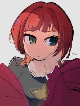 digimon digimon_beatbreak green_eyes jacket looking_to_the_side mkz_dg sakuya_reina short_hair star_(symbol)