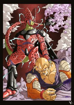 2boys after_battle alternate_form amputee antennae arthropod_boy aura bald biceps black_nails black_sash blank_eyes bleeding blood blood_from_mouth body_markings carapace cell_(dragon_ball) cell_max colored_skin dougi dragon_ball dragon_ball_super dragon_ball_super_super_hero dust_cloud electricity fainted fingernails fusion gas green_skin hand_on_another's_neck highres insect_wings joints jumpsuit kakeru_(dbskakeru) long_fingernails long_pointy_ears male_focus multiple_boys muscular muscular_male namekian neck_lift no_ears no_eyebrows open_mouth orange_piccolo orange_skin perfect_cell piccolo pointy_ears purple_blood purple_jumpsuit red_eyes sash sharp_fingernails spots tail toriyama_akira_(style) unconscious white_eyes wings