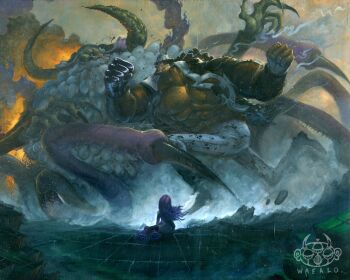 1girl 2boys arthropod_limbs bartholomew_kuma beard black_hair blood clenched_hand clenched_teeth facial_hair fingernails haki_(one_piece) horns jaygarcia_saturn jewelry_bonney long_beard multiple_boys muscular muscular_male old old_man one_piece pink_hair punching sharp_fingernails smoke steam teeth wafalo white_beard white_hair