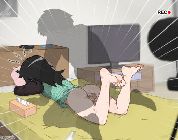 1boy 1girl ass barefoot black_hair bottomless brother_and_sister cum cum_in_pussy face_down face_in_pillow hetero hugging_object incest indoors kuroki_tomoki kuroki_tomoko legs loli long_hair lying on_bed on_stomach penis pillow pillow_hug prone_bone pussy recording self-upload sex sex_from_behind siblings textolyte transparent vaginal watashi_ga_motenai_no_wa_dou_kangaetemo_omaera_ga_warui!
