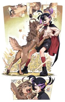 animalization highres juliana_(pokemon) kieran_(pokemon) knifedragon monsterification nintendo pokemon pokemon_sv transformation vampire werewolf wolf