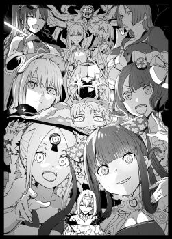 Rule 34 | 2boys, 6+girls, abigail williams (fate), abigail williams (swimsuit foreigner) (fate), abigail williams (swimsuit foreigner) (first ascension) (fate), animal hood, armor, artoria pendragon (fate), bare shoulders, bb (fate), bb (swimsuit mooncancer) (third ascension) (fate), bikini, bird, blunt bangs, breasts, china dress, chinese clothes, cleavage, closed eyes, cropped jacket, double bun, dress, fate/grand order, fate/requiem, fate/zero, fate (series), feather trim, forehead, full armor, gilles de rais (caster) (fate), gilles de rais (fate), glowing, glowing eyes, greyscale, hair between eyes, hair bun, hair ornament, halterneck, hat, highres, hood, hood up, jacket, jeanne d'arc (fate), jeanne d'arc alter (fate), jeanne d'arc alter (swimsuit berserker) (fate), katsushika hokusai (fate), keyhole, large breasts, long hair, long sleeves, looking at viewer, mecha musume, meltryllis, meltryllis (fate), meltryllis (swimsuit lancer) (fate), meltryllis (swimsuit lancer) (first ascension) (fate), minamoto no raikou (fate), minamoto no raikou (fate/grand order), minamoto no raikou (swimsuit lancer) (fate), minamoto no raikou (swimsuit lancer) (second ascension) (fate), monochrome, multiple bows, multiple boys, multiple girls, mysterious heroine x (fate), mysterious heroine xx (fate), mysterious heroine xx (first ascension) (fate), neck ribbon, neckerchief, open mouth, parted bangs, peaked cap, penguin, penguin hood, police hat, ponytail, popped collar, ribbon, sailor collar, scarf, scathach (fate), scathach-skadi (fate), scathach-skadi (first ascension) (fate), school uniform, serafuku, sessyoin kiara, sessyoin kiara (swimsuit mooncancer) (second ascension), short hair, sidelocks, small breasts, smile, swimsuit, syatey, third eye, tiara, traffic baton, twintails, very long hair, voyager (fate), yang guifei (fate), yang guifei (second ascension) (fate)