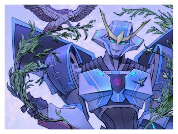 Rule 34 | 1girl, aqua lips, autobot, bird, blue lips, hawk, highres, humanoid robot, insignia, robot, robot girl, science fiction, sir garrowman, strongarm (transformers), transformers, transformers: robots in disguise (2015), v-fin