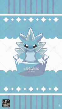 alolan_form alolan_sandslash alternate_color claws commentary cup diamond_(shape) gen_7_pokemon highres ice_spikes looking_at_viewer meme_(sleepsheep) nintendo no_humans pokemon pokemon_(creature) pokemon_focus shiny_pokemon spikes symbol-only_commentary