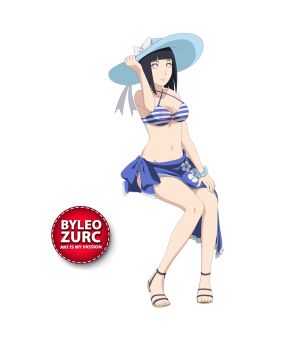 1girl black_hair boruto:_naruto_next_generations bra breasts hat hyuuga_hinata leozurcxxx naruto_(series) short_hair solo swimsuit toes transparent_background underwear