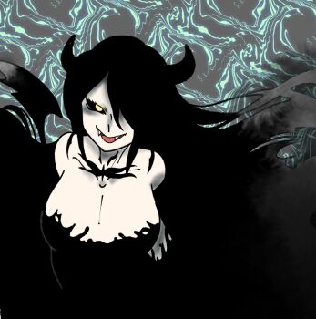 breasts demon_girl demon_horns ha_n_ne horns kage-onna(shrift) large_breasts mon-musu_quest! mon-musu_quest:_paradox shadow shrift yellow_eyes