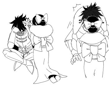 1boy 1girl black_hair bow final_fantasy final_fantasy_vii final_fantasy_vii:_ever_crisis flower fur-trimmed_kimono fur_trim gloves hair_bow hair_flower hair_ornament hair_over_eyes hetero indian_style japanese_clothes kimono kiss kneeling obi official_alternate_costume s_m_man sash short_hair sitting sketch vincent_valentine white_background yuffie_kisaragi_(heirloom_kimono)