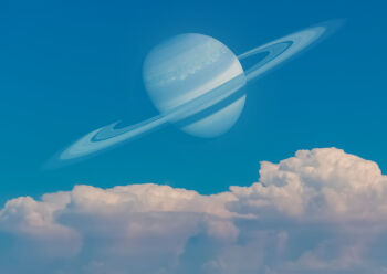 blue_sky cloud commentary_request day hoshiumisora no_humans original outdoors photorealistic planet planetary_ring realistic scenery science_fiction sky sky_focus