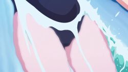 1girl animated anime_screenshot black_hair blue_one-piece_swimsuit breasts collarbone covered_erect_nipples covered_navel goggles haite_kudasai_takamine-san heartbeat highres large_breasts long_hair one-piece_swimsuit open_mouth pool purple_hair red_eyes school_swimsuit shirota_takashi sound swimming swimsuit tagme takamine_takane thighs underwater video water wet