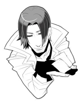 bantrain card facial_hair gambit male_focus marvel monochrome sketch stubble togatsuko x-men