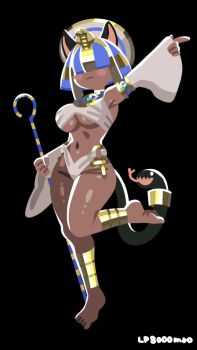 animal_ears animated bandages_around_chest cat_ears cat_girl dark-skinned_female dark_skin egyptian happy lp8000mao original snake tagme tail video