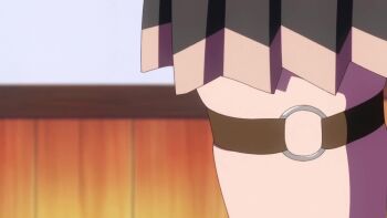 2boys 4girls animated anime_screenshot blonde_hair bouncing_breasts breasts brown_skirt cleavage collarbone gradient_hair heart heart_necklace highres jewelry katagiri_nanase large_breasts long_hair miniskirt mole mole_under_eye multicolored_hair multiple_boys multiple_girls necklace nukigee_mitai_na_shima_ni_sunderu_watashi_wa_dou_surya_ii_desu_ka? partially_unbuttoned red_hair school_uniform shirt skindentation skirt sound tagme thigh_strap thighs video walking white_shirt yellow_eyes