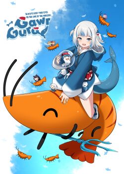 absurdres altronage animal_costume animal_hood black_tiara blonde_hair bloop_(gawr_gura) blue_eyes blue_hair blue_hoodie blunt_bangs blush brown_skirt chef_hat chibi detective dress earrings feather_earrings feathers fins fish_tail gawr_gura gawr_gura_(1st_costume) grey_hair hair_ornament hat highres hololive hololive_english holomyth hood hoodie jewelry long_hair long_sleeves looking_at_viewer mori_calliope mori_calliope_(1st_costume) multicolored_hair multiple_girls necktie ninomae_ina&#039;nis ninomae_ina&#039;nis_(1st_costume) open_mouth orange_hair pink_hair polearm purple_hair red_necktie riding riding_animal shark shark_costume shark_girl shark_hair_ornament shark_hood shark_print shark_tail sharp_teeth shirt short_hair shoulder_spikes shrimp sitting_on_animal skirt smile smol_ame smol_calli smol_gura smol_ina smol_kiara spiked_cape spikes streaked_hair stuffed_animal stuffed_shark stuffed_toy tail takanashi_kiara takanashi_kiara_(1st_costume) teeth tentacle_hair tiara trident two_side_up veil virtual_youtuber walfie_(style) watson_amelia watson_amelia_(1st_costume) weapon white_shirt