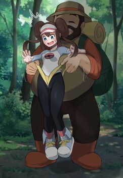 1boy 1girl cleft_of_venus highres hiker_(pokemon) nintendo pokemon pokemon_bw pokemon_bw2 pulling rosa_(pokemon) self-upload tnt77 wedgie