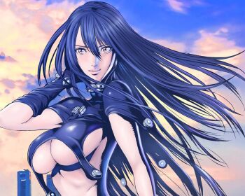 1girl breasts gantz large_breasts long_hair oku_hiroya shimohira_reika