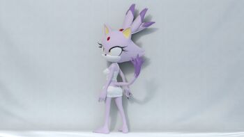 1girl 3d blaze_the_cat crop_top feet furry highres jewelry necklace ponytail sega skirt sonic_(series) viewportnorm