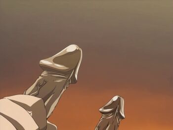 00s 2002 2boys animated animated_gif bible_black bible_black_night_of_the_walpulgiss cum cum_spray large_penis multiple_boys penis tagme veins veiny_penis