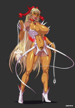 1girl aino_minako alternate_breast_size_(larger) alternate_costume angel_blade bishoujo_senshi_sailor_moon black_background blonde_hair breasts chain choker commentary covered_erect_nipples covered_navel dmitrys elbow_gloves english_commentary full_body gloves green_eyes hair_ribbon heart heart_necklace high_heels huge_breasts jewelry lips lipstick long_hair looking_at_viewer makeup necklace nipples pussy ribbon sailor_venus see-through_clothes simple_background skin_tight smile solo very_long_hair yellow_visor