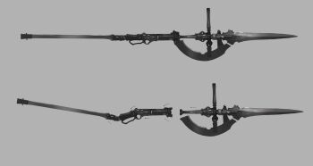 blade grey_background mechanism model_sheet neco polearm spear weapon weapon_focus