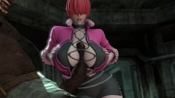 1girl animated between_breasts bouncing_breasts breasts curvy dark-skinned_male dark_skin dress erection female_focus fishnets fluffy grabbing_own_breast hands_up huge_breasts huge_penis jacket jiggle large_breasts long_hair open_clothes open_mouth paizuri paizuri_under_clothes pale_skin penis red_hair scavenger shaking shermie_(kof) skirt smile tagme the_king_of_fighters thick_thighs thighs tight_clothes tight_dress video wide_hips