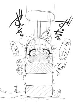 1girl animal_ears blush cat_ears cat_tail daruma_otoshi dashed_eyes heart heart-shaped_pupils looking_at_viewer nekono_matatabi original personification solo symbol-shaped_pupils tail what wide-eyed