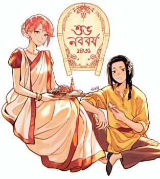 Rule 34 | artist name, bangle, bengali commentary, bindi, black hair, black pants, black shoes, book, bracelet, braid, bright pupils, closed mouth, clothing request, commentary, commentary request, earrings, eating, english commentary, flower, food, food on face, glass bottle, gold earrings, gold necklace, hair flower, hair ornament, highres, holding, holding food, holding tray, invisible chair, jewelry, knee up, long hair, mixed-language commentary, nail polish, necklace, original, pants, parted bangs, pink hair, puffy short sleeves, puffy sleeves, red nails, shoes, short hair, short sleeves, side braid, sidelocks, sitting, sleeves rolled up, smile, tikklil, translation request, tray, tunic, white background, white flower, white pupils, yellow eyes, yellow tunic