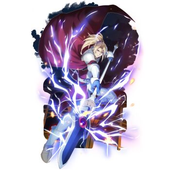 1boy ahoge armor armored_boots artist_request belt black_belt black_shirt black_sky blonde_hair blue_electricity boots bracer cape cloud cloudy_sky collared_tunic colosseum couter cuisses electricity floating_clothes forehead full_body game_cg gold_trim grey_boots grin high_collar holding holding_polearm holding_weapon incoming_attack kitamura_motoyasu legendary_spear_(small_spear)_(tate_no_yuusha_no_nariagari) legendary_spear_(tate_no_yuusha_no_nariagari) light_smile long_sleeves looking_at_viewer male_focus medium_hair messy_hair multiple_belts night official_art open_mouth pants pauldrons pinstripe_pants pinstripe_pattern pinstripe_shirt polearm poleyn ponytail red_cape red_eyes red_tunic shirt short_ponytail shoulder_armor sidelocks simple_background sky sleeveless_tunic smile solo spear standing tate_no_yuusha_no_nariagari tate_no_yuusha_no_nariagari_rerise transparent_background tunic turtleneck_tunic two-tone_tunic vambraces weapon white_belt white_pants white_tunic