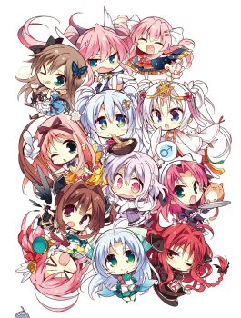 Rule 34 | > <, > o, + +, 1boy, 6+girls, :d, ;q, @ @, ^ ^, ahoge, alicia infans, angel magister, anger vein, angry, aqua eyes, asuka minato, black bow, black jacket, blue eyes, blue hair, blush, bow, braid, brown hair, butterfly hair ornament, chibi, chibi only, closed eyes, closed mouth, creator connection, crossover, cup, dog, dracu-riot!, eating, embarrassed, eyes visible through hair, facing viewer, fang, floating hair, food, food in mouth, full body, gold tiara, green eyes, hair between eyes, hair bow, hair intakes, hair ornament, hairclip, hand on own cheek, hand on own face, hand up, hapymaher, hasegawa misa, helion blackspirit, holding, holding cup, holding microphone, holding plate, index finger raised, jacket, japanese clothes, kanakogi yuu, kimono, komowata haruka, kururu (world election), long hair, long sleeves, looking at another, looking at viewer, magus tale, maid, maid headdress, mars symbol, medium hair, microphone, midorishita yumina, mouse (animal), multiple crossover, multiple girls, nagi everbright, nontraditional miko, noodles, official artist extra, one eye closed, open mouth, otome domain, otome renshin prister, parallel hairclips, parted bangs, pia carrot (series), pia carrot e youkoso!! 4, pink hair, plate, pointing, pointing at viewer, purple eyes, ramen, realive, red eyes, red hair, ren-ai training, ribbon-trimmed sleeves, ribbon trim, school uniform, selphie marian julietta, senren banka, simple background, single braid, single hair intake, skin fang, smile, sparkling eyes, speech bubble, spitan spirits expedition, spoken mars symbol, sweatdrop, tareme, teacup, tenkuu no yumina, tiara, tomotake yoshino, tongue, tongue out, toriumi arisu, trap, twintails, v-shaped eyebrows, very long hair, white background, white hair, white kimono, wide sleeves, wing hair ornament, world election, xd, yarai miu, yellow eyes