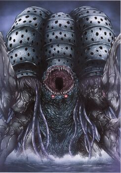 Rule 34 | commentary request, gatanothor, highres, kaiju, monster, no humans, red eyes, sharp teeth, solo, teeth, tentacles, ultra series, ultraman tiga (series), variant set, wasugabakuhatu