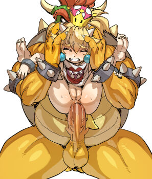 1boy 1girl age_difference alternate_species anal blonde_hair bowser bowser_jr. bowsette_jr. bracelet cleft_of_venus clenched_teeth closed_eyes crown earrings fat fat_man father_and_daughter full_body full_nelson genderswap genderswap_(mtf) hand_on_another's_head hetero highres horns interspecies jewelry large_penis legs_up loli maniacpaint mario_(series) neckerchief nintendo nude penis ponytail print_neckerchief pussy rape sex sex_from_behind short_hair side_ponytail simple_background size_difference source_request spiked_bracelet spikes spread_legs straight-on tail teeth testicles thick_eyebrows uncensored wading white_background white_neckerchief