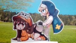 1boy 1girl animated ass_grab bad_id bad_twitter_id bike_shorts blonde_hair blue_eyes blue_sky blush bridget_(guilty_gear) brown_hair fast fingerless_gloves gloves grass guilty_gear hat hetero kanikama may_(guilty_gear) nun open_mouth orange_eyes real_life sex shoes sky sound sweatdrop tagme trap trap_on_female tree unconventional_media video what