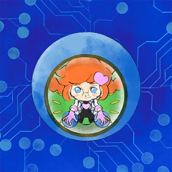 1girl blue_eyes braid circuit_board gloves hair_ornament heart heart_hair_ornament long_hair looking_at_viewer low_twin_braids machine nintendo official_art orange_hair penny_crygor pink_gloves smile takeuchi_kou third-party_source twin_braids warioware warioware:_get_it_together!