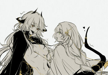 2girls commentary highres hypatia_(path_to_nowhere) looking_at_another mitsukyou multiple_girls nipple_chain path_to_nowhere simple_background synex_(path_to_nowhere) yuri