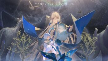 3boys absurdres bare_shoulders belly_chain bird black_hair black_robe black_shirt black_shrug blonde_hair blue_hair boat brooch center_opening choker dove_(fate) elephant fate/grand_order fate_(series) giraffe gold_trim green_eyes grey_eyes grey_hair hair_between_eyes hair_intakes highres jewelry kamome_umitsuki long_hair long_sleeves looking_at_viewer multicolored_hair multiple_boys navel neck_ring necklace noah_(fate) parted_bangs pink_hair raven_(fate) ring robe sash shirt short_hair shrug_(clothing) sleeves_past_fingers sleeves_past_wrists smile two-tone_hair very_long_hair watercraft white_robe white_shirt white_sleeves