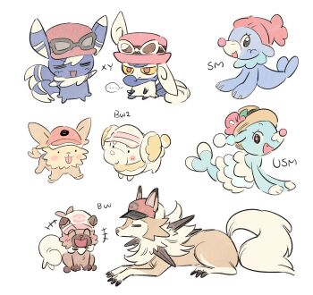 +++ ... 1brad :d ^_^ animalization beanie black_eyes blush brionne calem_(pokemon) closed_eyes closed_mouth commentary_request fang fidough flower gen_5_pokemon gen_6_pokemon gen_7_pokemon hat hat_flower highres hilbert_(pokemon) hilda_(pokemon) korean_commentary lillipup lycanroc lycanroc_(midday) meowstic meowstic_(female) meowstic_(male) nate_(pokemon) nintendo no_humans open_mouth pokemon pokemon_(creature) pokemon_bw pokemon_bw2 pokemon_focus pokemon_sm pokemon_usum pokemon_xy popplio rockruff rosa_(pokemon) selene_(pokemon) serena_(pokemon) smile spoken_ellipsis sunglasses tongue tongue_out white-framed_eyewear white_background