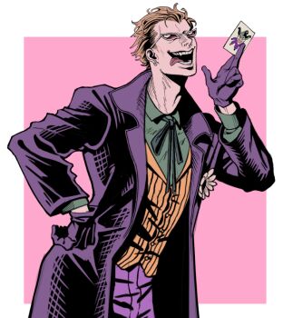 1boy batman_(series) blonde_hair card coat cosplay cowboy_shot crossover dc_comics donquixote_doflamingo earrings gloves green_shirt holding holding_card jewelry joker_(dc)_(cosplay) male_focus one_piece open_mouth purple_coat purple_gloves shirt short_hair smile solo sunglasses teeth the_joker tongue tongue_out vest yellow_vest yummywormy
