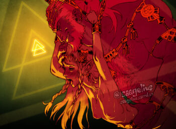 1boy 1girl artist_name bad_end bdsm beard blonde_hair blush bondage bound bound_wrists braid breasts captured chain chained_wrists chest_hair cuffs dark-skinned_male dark_skin defeat rape evil_grin evil_smile facial_hair fanny_packing female_focus forced from_behind ganondorf grabbing_another's_waist grin half-closed_eyes helpless hetero indoors meat_armor moaning nintendo nipples nude open_mouth perky_breasts princess princess_zelda prisoner rape rape rape rape red_hair saagelius sex sex_from_behind sex_slave size_difference slave slave small_breasts smile sweat the_legend_of_zelda the_legend_of_zelda:_tears_of_the_kingdom tongue twin_braids watermark wrist_cuffs