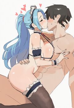 ai-generated bikini bikini_top_only blush bottomless breasts girl_on_top kiss large_breasts maid_bikini nefertari_vivi one_piece sex tagme unconventional_maid vera_sin